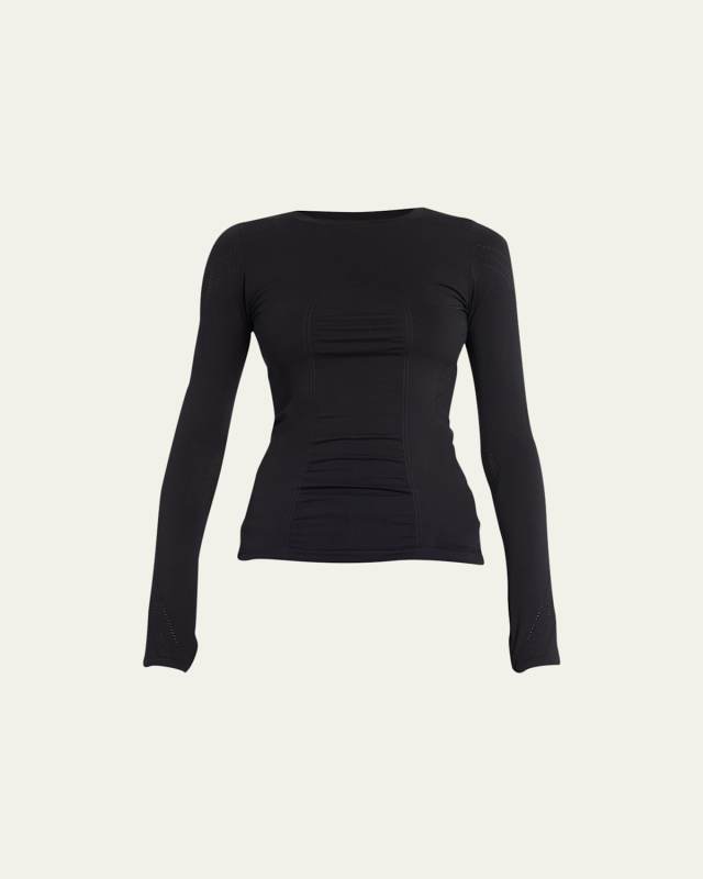 Magnetic Long-Sleeve Mesh Top